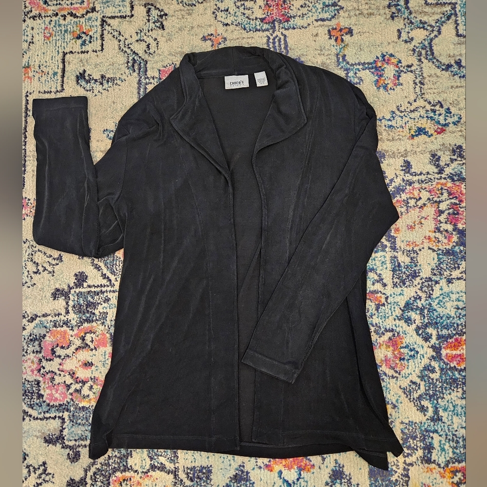 Chico's Traveler Collection Open Front Cardigan EUC Size 3 Or XL